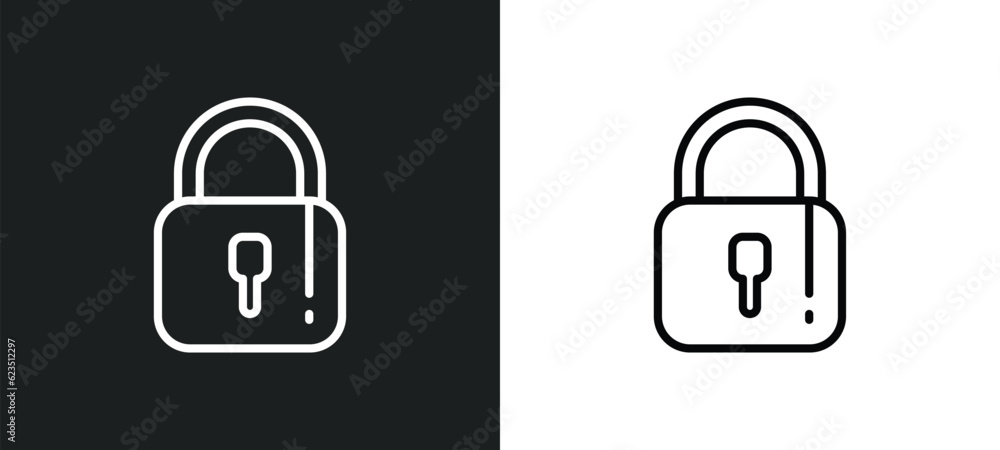 Poster padlock icon isolated in white and black colors. padlock outline vector icon from internet security 
