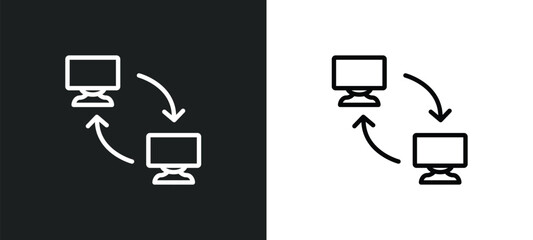 remote access icon isolated in white and black colors. remote access outline vector icon from internet security collection for web, mobile apps and ui.