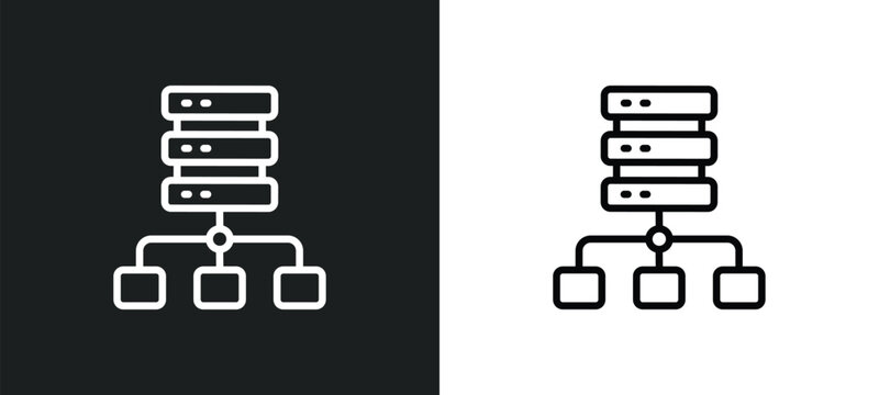 proxy server icon isolated in white and black colors. proxy server outline vector icon from internet security collection for web, mobile apps and ui.