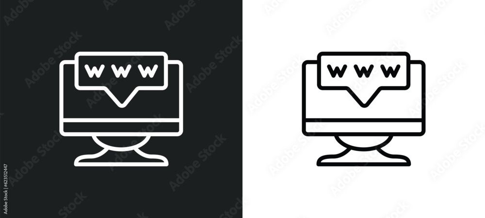 Poster domain icon isolated in white and black colors. domain outline vector icon from internet security co