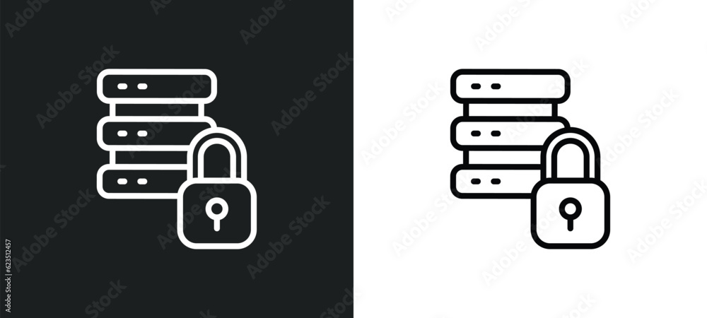 Poster data protection icon isolated in white and black colors. data protection outline vector icon from in