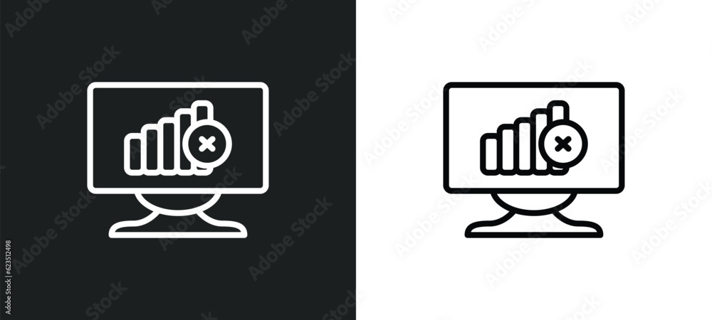 Poster connection error icon isolated in white and black colors. connection error outline vector icon from 