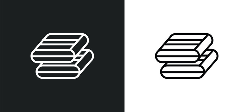 towels icon isolated in white and black colors. towels outline vector icon from hotel and restaurant collection for web, mobile apps and ui.