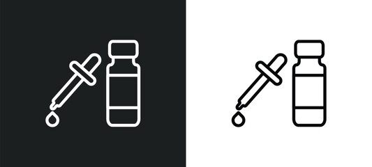 serum icon isolated in white and black colors. serum outline vector icon from health and medical collection for web, mobile apps and ui.