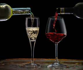 wine pouring into glass