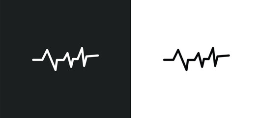 pulse icon isolated in white and black colors. pulse outline vector icon from health and medical collection for web, mobile apps and ui.