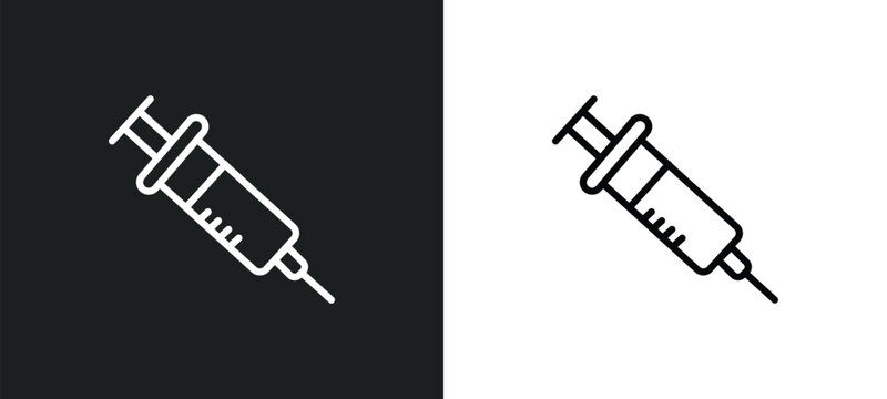 syringe icon isolated in white and black colors. syringe outline vector icon from health and medical collection for web, mobile apps and ui.