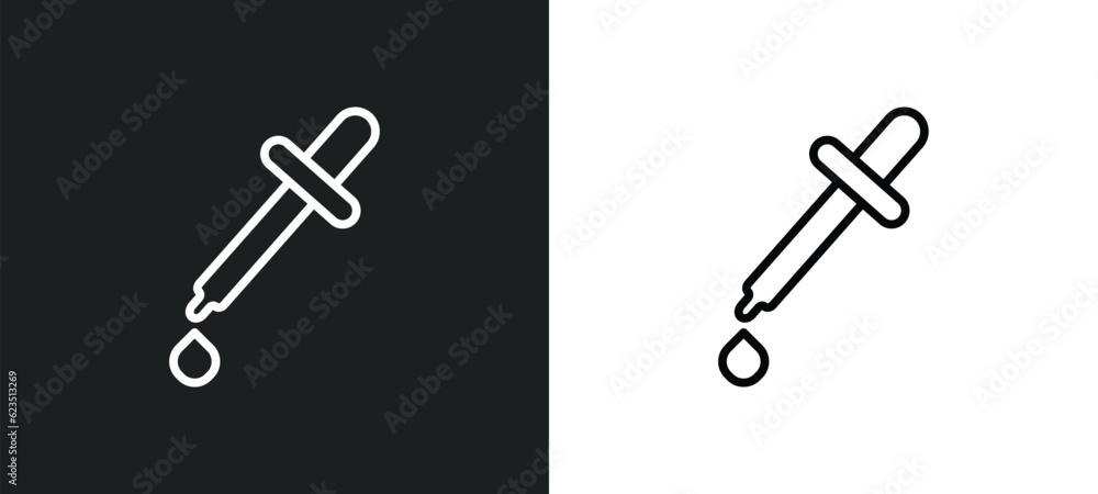 Aufkleber pipette icon isolated in white and black colors. pipette outline vector icon from health and medical