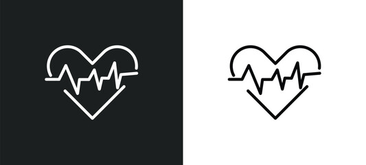cardiology icon isolated in white and black colors. cardiology outline vector icon from health and medical collection for web, mobile apps and ui. - obrazy, fototapety, plakaty