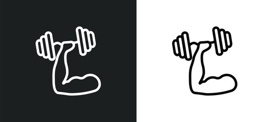 fitness icon isolated in white and black colors. fitness outline vector icon from gymandfitness collection for web, mobile apps and ui.