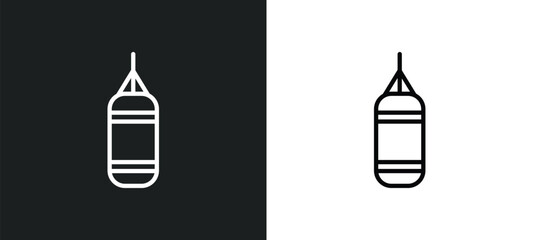 boxing bag icon isolated in white and black colors. boxing bag outline vector icon from gym and fitness collection for web, mobile apps and ui.