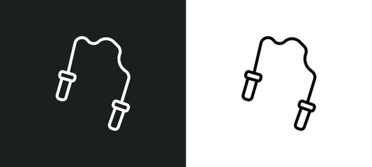 skip rope icon isolated in white and black colors. skip rope outline vector icon from gym and fitness collection for web, mobile apps and ui. - obrazy, fototapety, plakaty