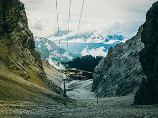 Climbing Monte Cristallo. Roller coaster to the peak in the Dolomites.