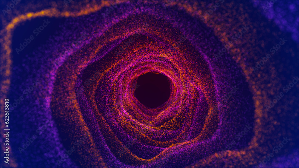 Poster colorful tunnel background. abstract digital background. big data visualization. data flow informati