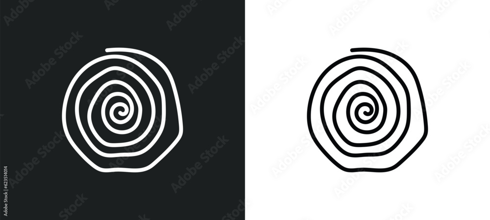 Poster spiral icon isolated in white and black colors. spiral outline vector icon from geometric figure col
