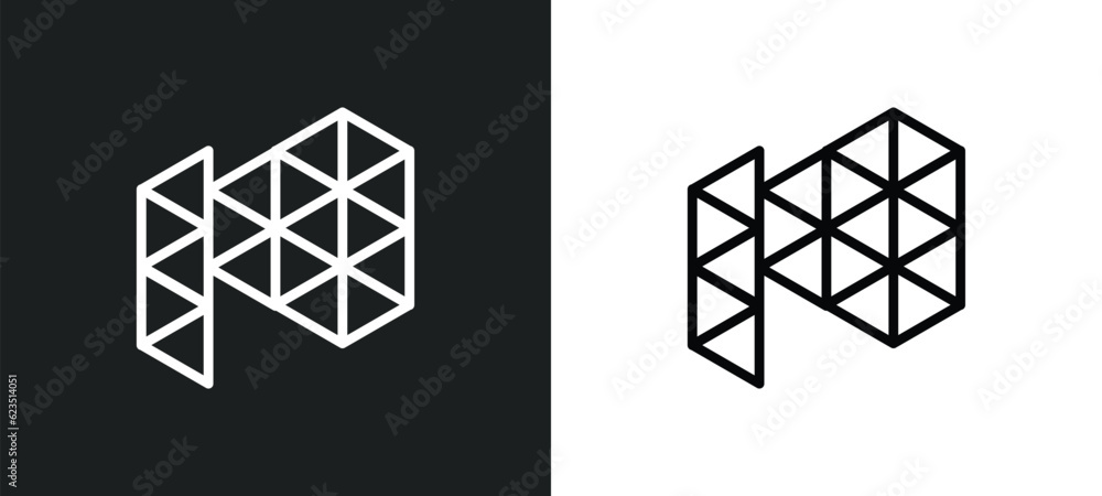 Poster polygonal megaphone icon isolated in white and black colors. polygonal megaphone outline vector icon