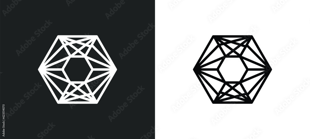 Poster polygonal hexagonal icon isolated in white and black colors. polygonal hexagonal outline vector icon