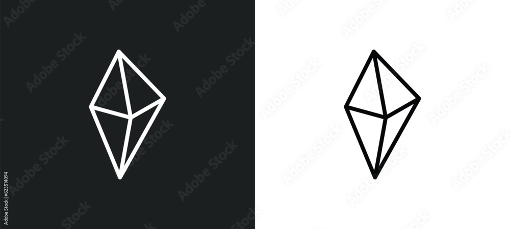 Poster octahedron icon isolated in white and black colors. octahedron outline vector icon from geometry col
