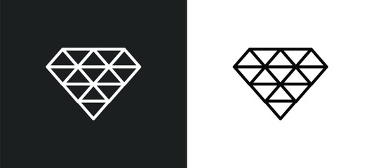polygonal jewel icon isolated in white and black colors. polygonal jewel outline vector icon from geometry collection for web, mobile apps and ui.