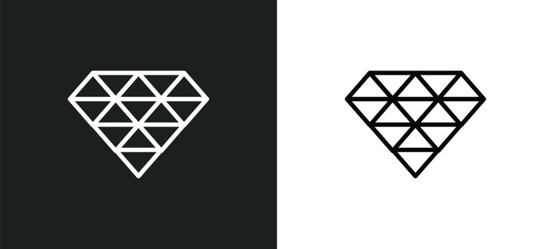polygonal jewel icon isolated in white and black colors. polygonal jewel outline vector icon from geometry collection for web, mobile apps and ui.