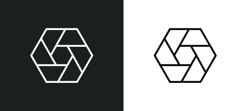 polygonal hexagon icon isolated in white and black colors. polygonal hexagon outline vector icon from geometry collection for web, mobile apps and ui.