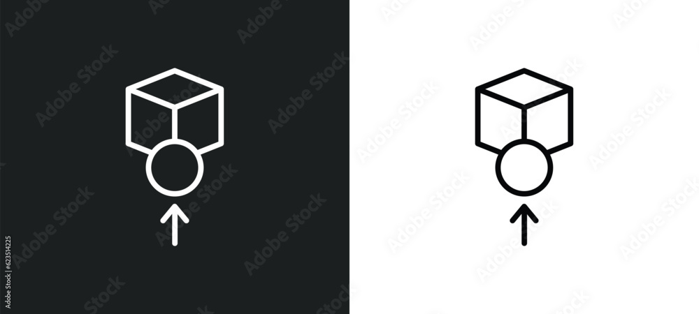 Poster front icon isolated in white and black colors. front outline vector icon from geometry collection fo
