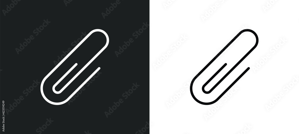 Poster attach icon isolated in white and black colors. attach outline vector icon from geometry collection 