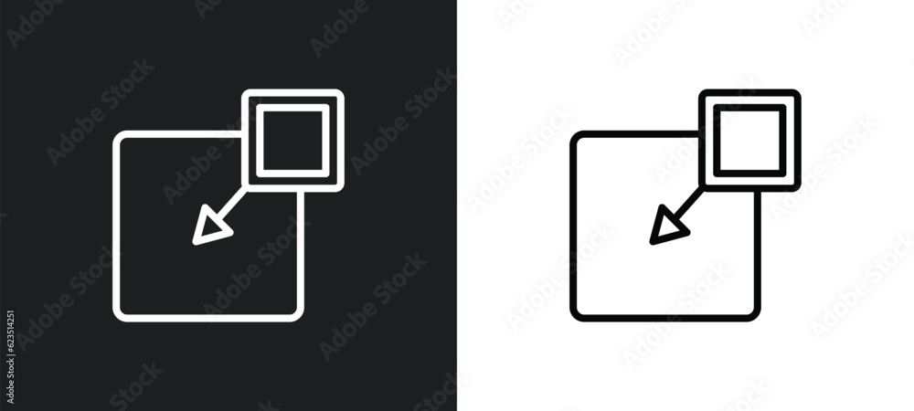 Poster insert icon isolated in white and black colors. insert outline vector icon from geometry collection 