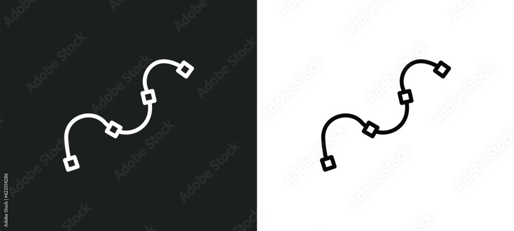 Aufkleber spline icon isolated in white and black colors. spline outline vector icon from geometry collection 