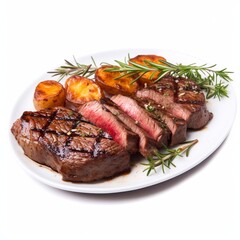 grilled steak with vegetables  meat food, steak, beef, dinner, meal, grilled, plate, salad,