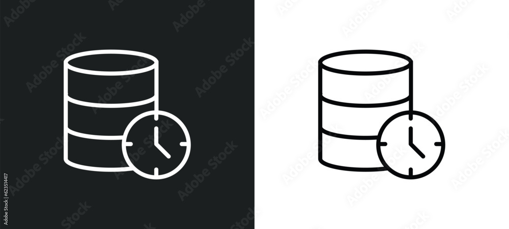 Wall mural real time data icon isolated in white and black colors. real time data outline vector icon from gene