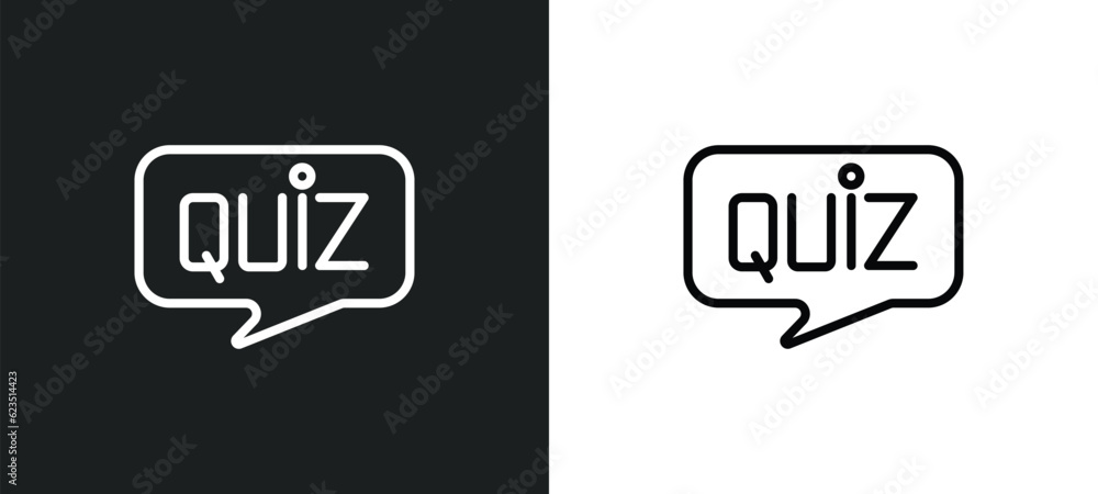 Poster quiz icon isolated in white and black colors. quiz outline vector icon from general collection for w
