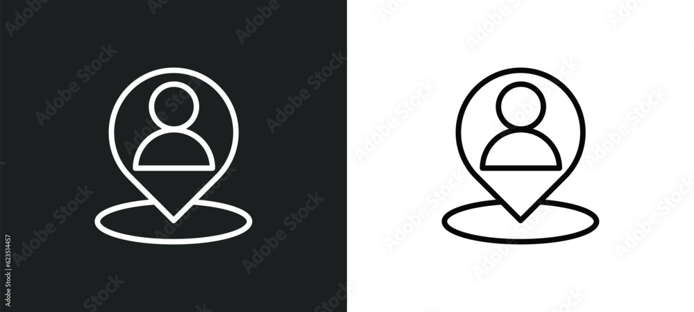 Poster placement icon isolated in white and black colors. placement outline vector icon from general collec