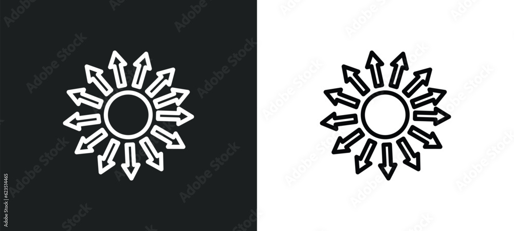 Poster outsourcing icon isolated in white and black colors. outsourcing outline vector icon from general co