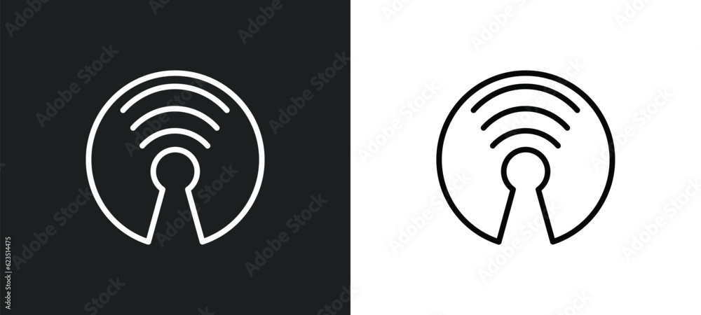 Poster open source icon isolated in white and black colors. open source outline vector icon from general co