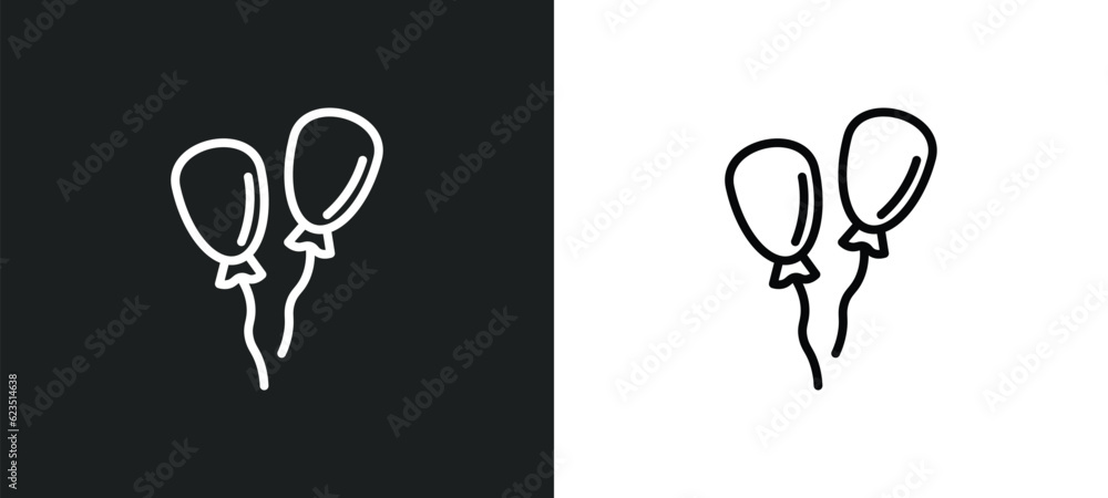 Aufkleber floating balloons icon isolated in white and black colors. floating balloons outline vector icon fro