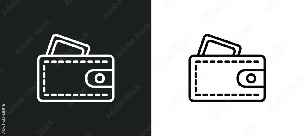 Poster card wallet icon isolated in white and black colors. card wallet outline vector icon from general co