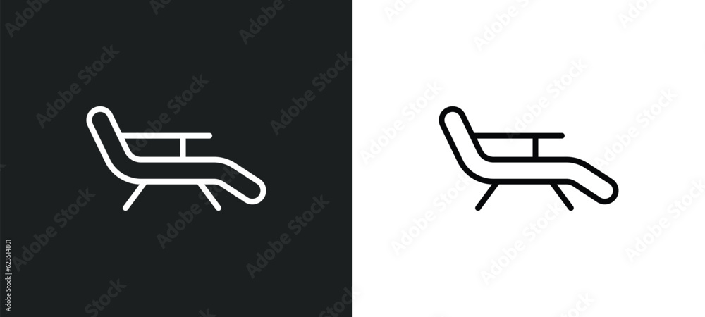 Poster deckchair icon isolated in white and black colors. deckchair outline vector icon from general collec