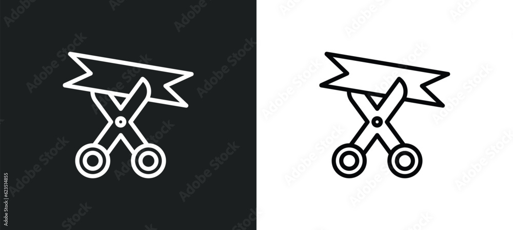 Poster inauguration icon isolated in white and black colors. inauguration outline vector icon from general 