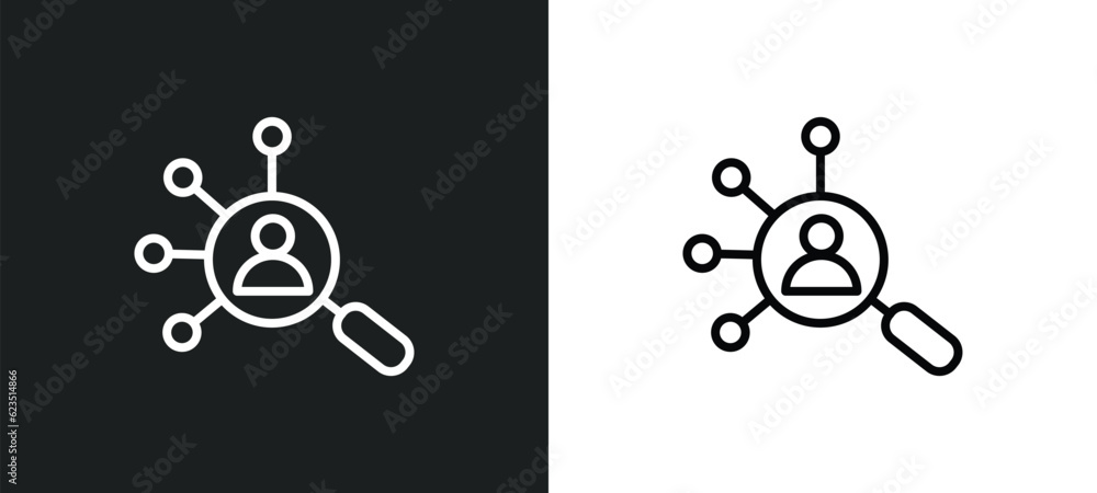 Poster hr solutions icon isolated in white and black colors. hr solutions outline vector icon from general 