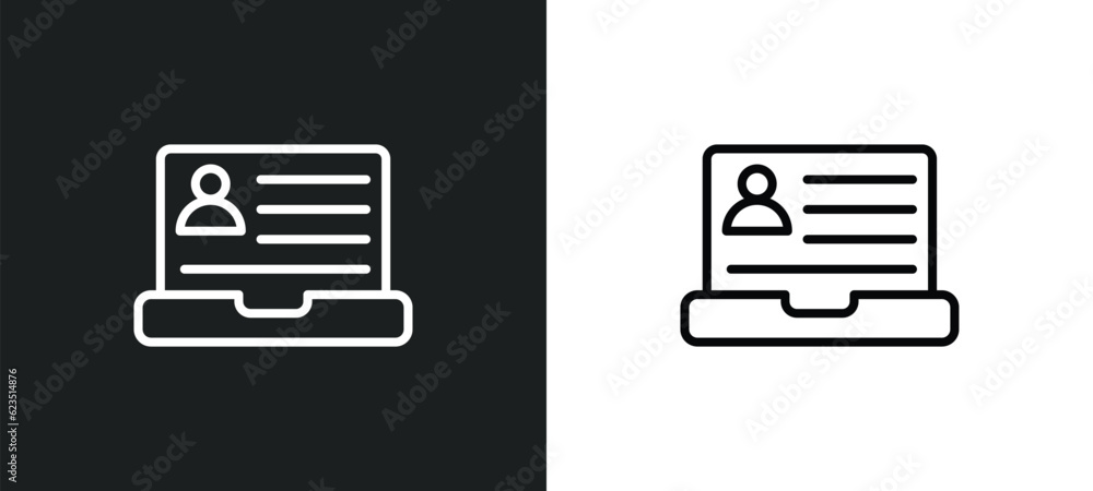 Poster hr software icon isolated in white and black colors. hr software outline vector icon from general co