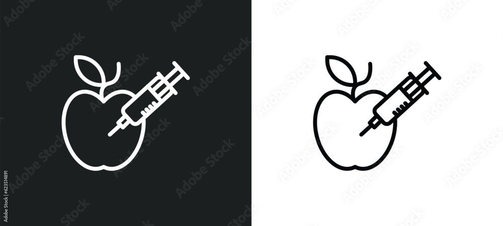 Poster gmo icon isolated in white and black colors. gmo outline vector icon from general collection for web