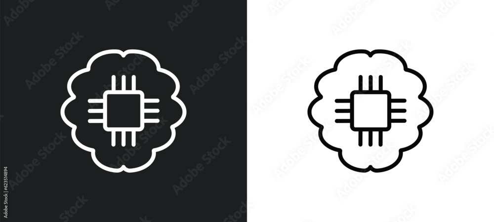 Poster future technology icon isolated in white and black colors. future technology outline vector icon fro