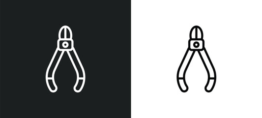 nippers icon isolated in white and black colors. nippers outline vector icon from general collection for web, mobile apps and ui.