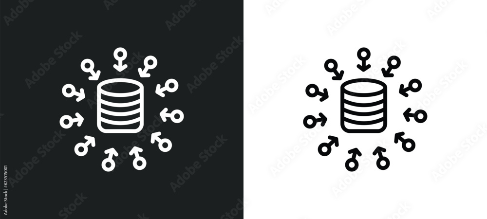 Poster data aggregation icon isolated in white and black colors. data aggregation outline vector icon from 