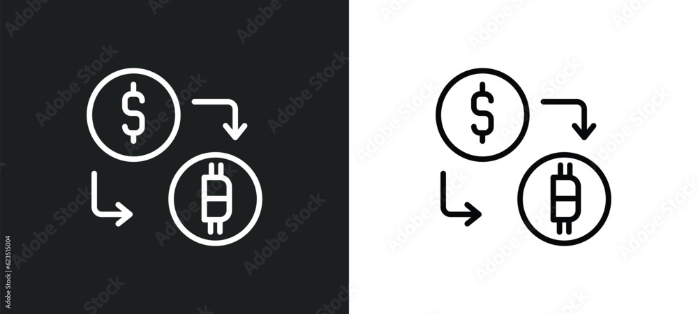 Aufkleber crypto-exchange icon isolated in white and black colors. crypto-exchange outline vector icon from ge