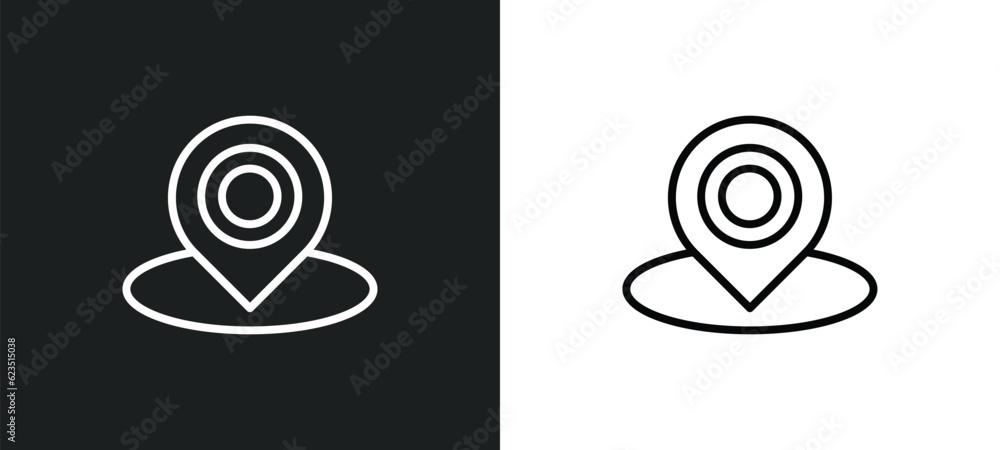 Aufkleber coordinate icon isolated in white and black colors. coordinate outline vector icon from general coll