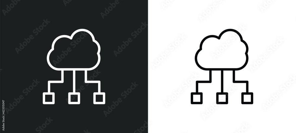 Poster computing technology icon isolated in white and black colors. computing technology outline vector ic