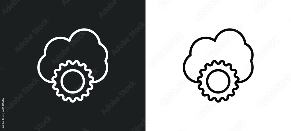 Poster cloud service icon isolated in white and black colors. cloud service outline vector icon from genera