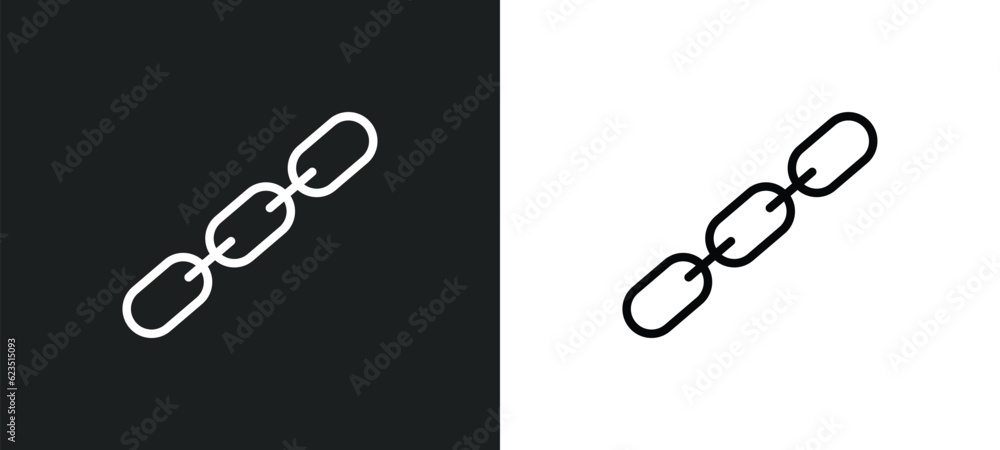 Poster chain icon isolated in white and black colors. chain outline vector icon from general collection for